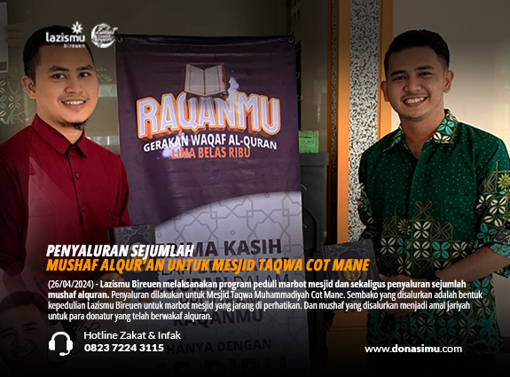 Penyaluran 20 Mushaf Al-Qur'an Lazismu